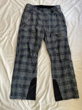 Marker Gore-Tex Men's Plaid Ski Pants, Black White Size L